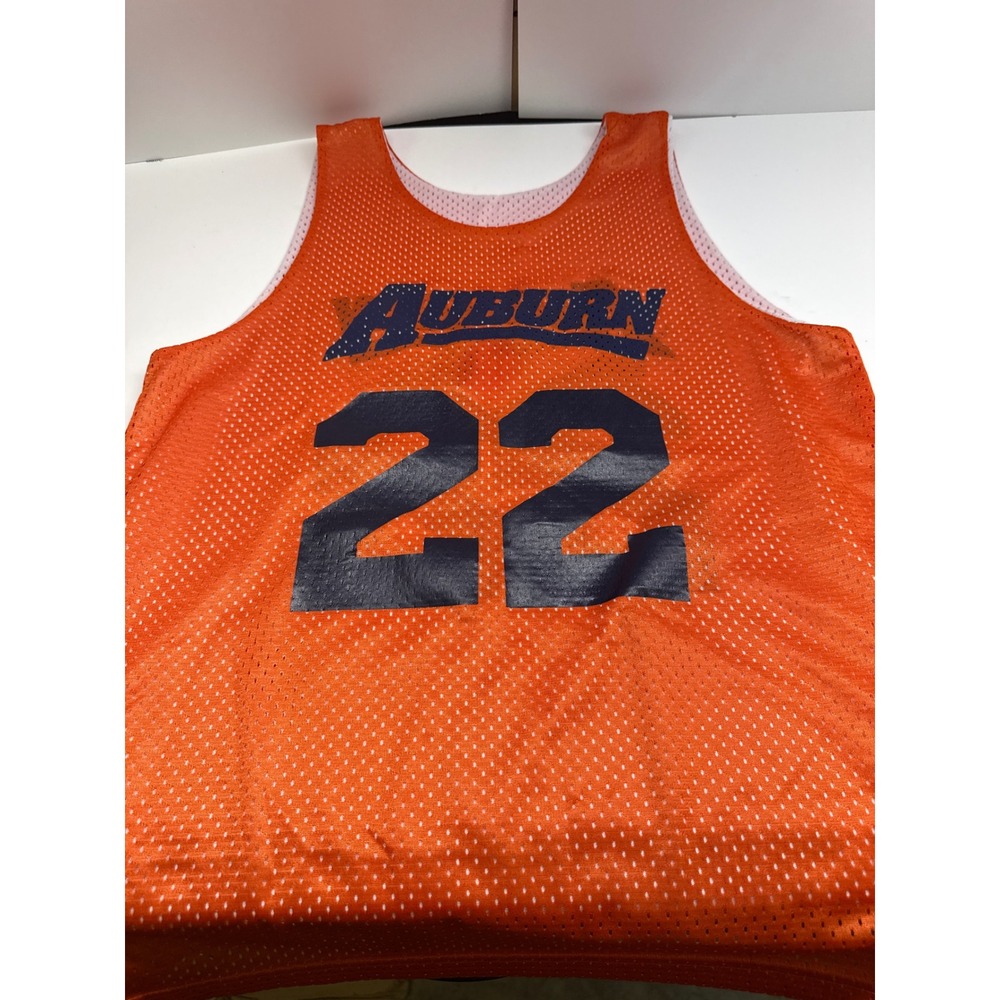 A4 Auburn Tigers Reversible Mesh Basketball Jersey Youth XL Orange White #22